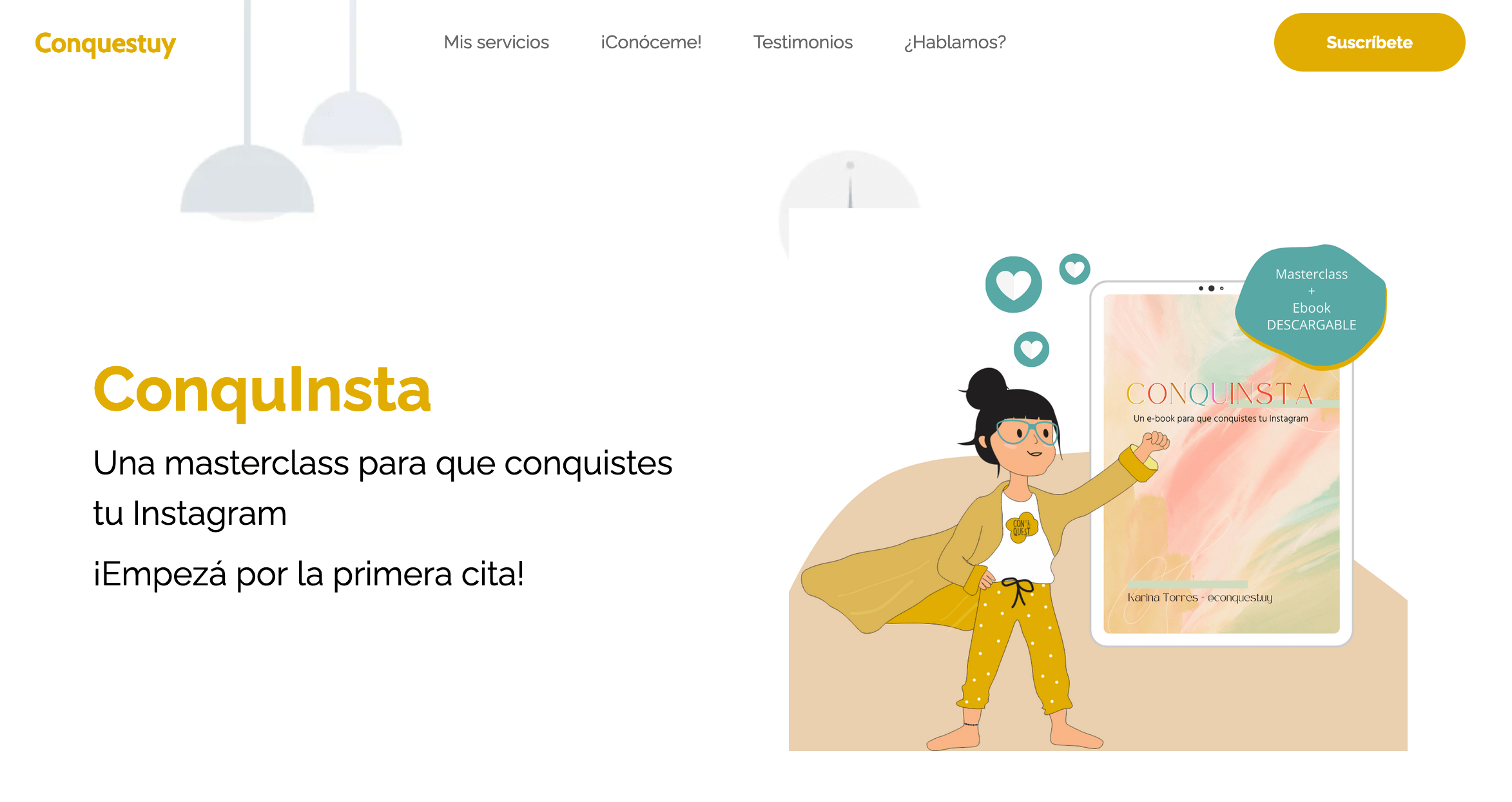Ejemplo de landing page de Kari